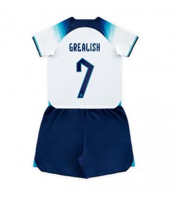 Anglia Jack Grealish #7 Koszulka Podstawowych Dziecięca MŚ 2022 Krótki Rękaw (+ Krótkie spodenki)